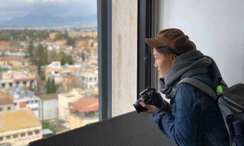 MLA student Huong Dinh exploring Nicosia, Cyprus, during a studio field trip