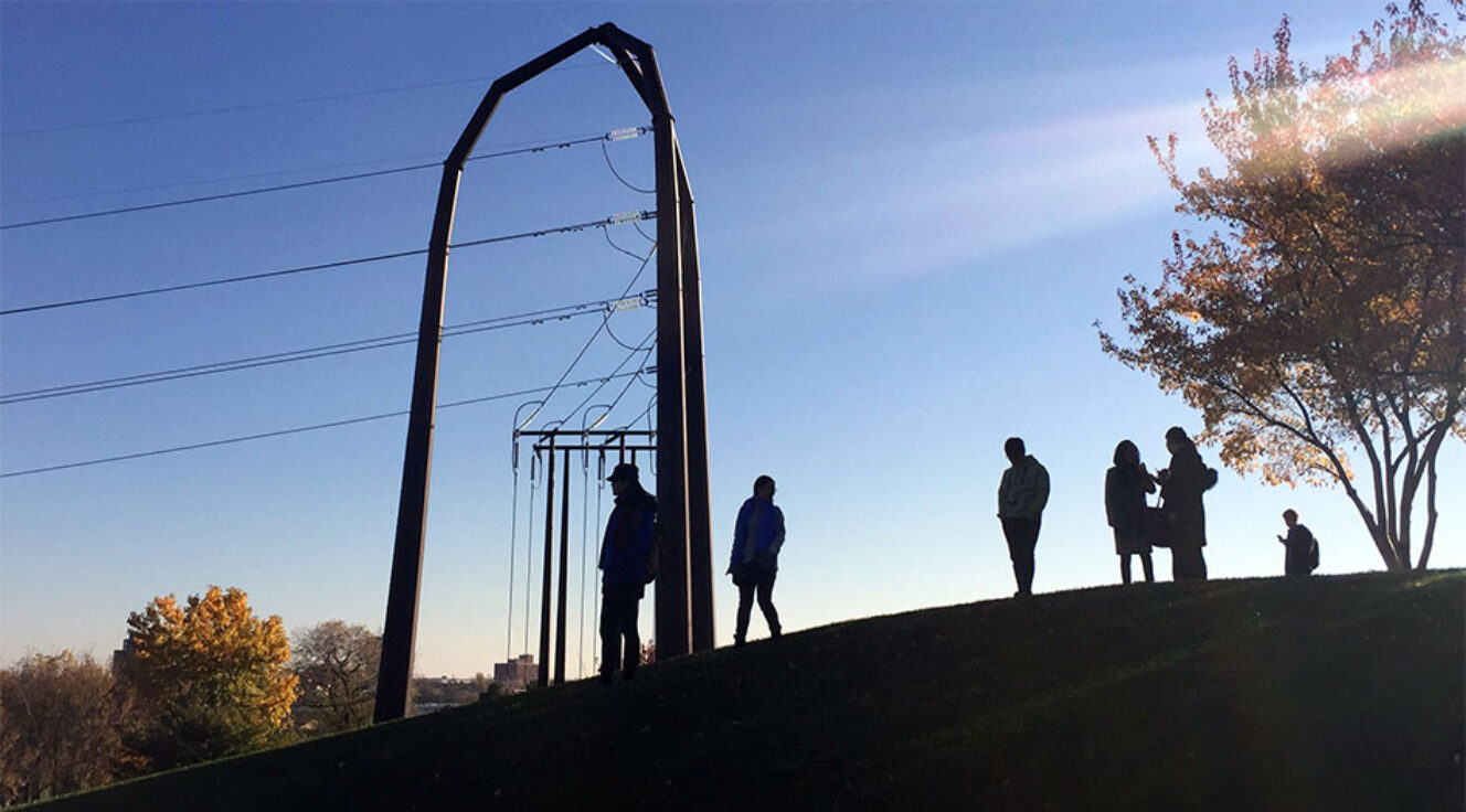 Photograph of students on a site visit
