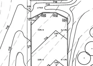 View of a landscape plan produced in the context of site engineering