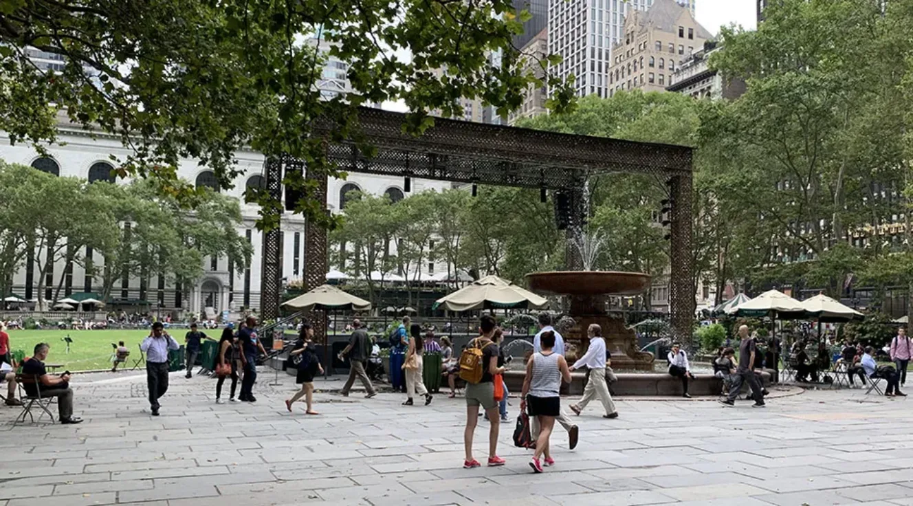 People at Bryant Park in New York City