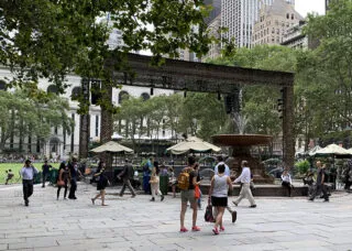 People at Bryant Park in New York City