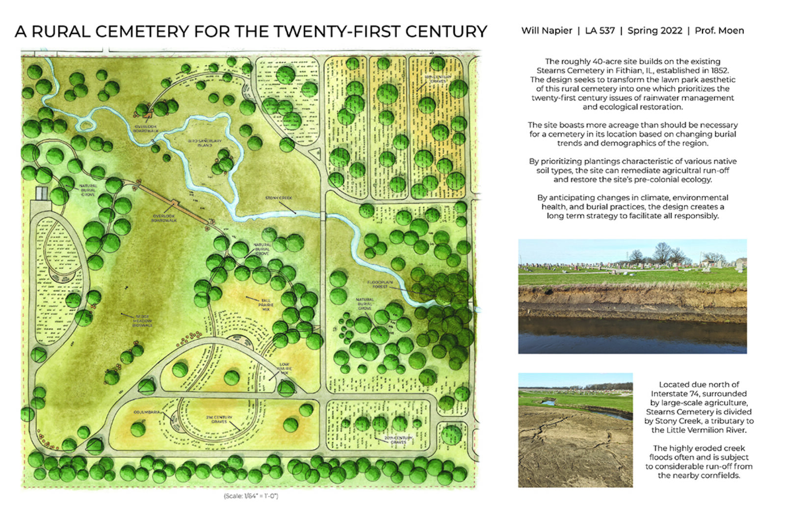 Will Napier, “A Rural Cemetery for the 21st Century,” LA 534 Design Workshop G-1: Cemetery Design for the 21st Century (Moen) (Spring 2022)