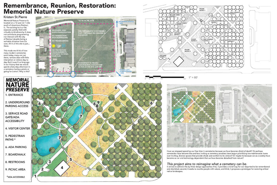 Plans of existing condition and proposed design for 