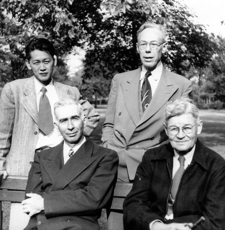Photo of Professors Hideo Sasaki, Irving Peterson, Stanley White, and Otto Schaffer
