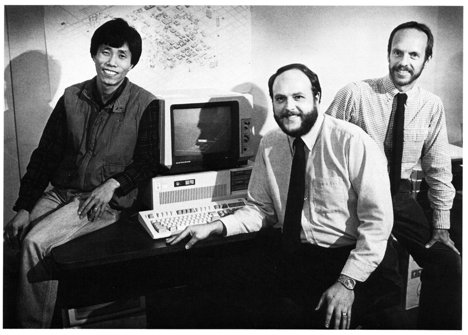 Photo of Yangki Chin, Gary Kesler, and Brian Orland in the Imaging Systems Lab