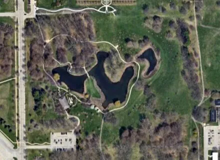 green and brown overhead view of landscape