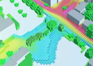 colorful digital rendering of city block