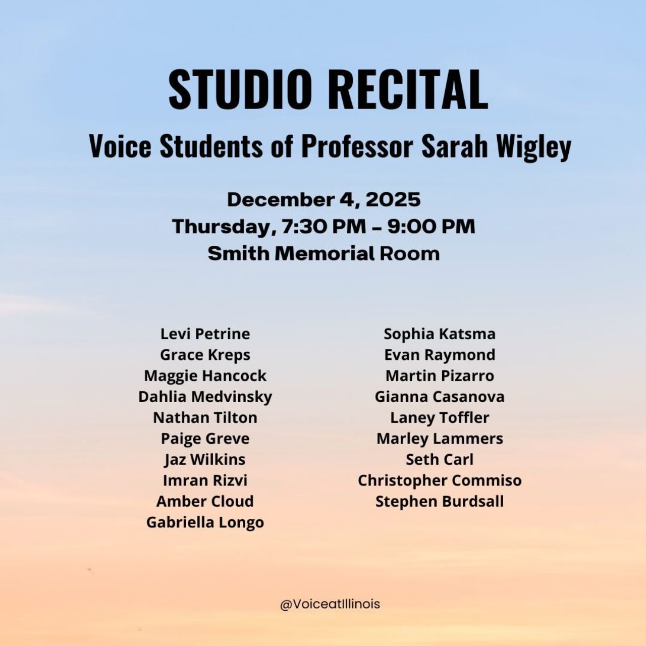 12.5.25 Voice Studio Recital Sarah Wigley