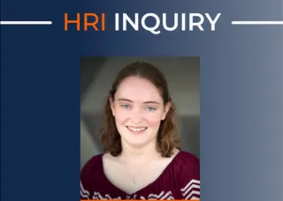 person smiling on a graphic with "HRI Inquiry"
