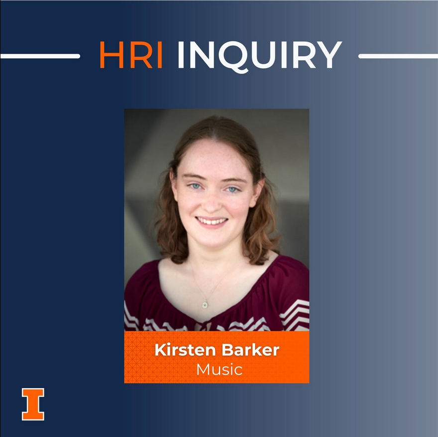 person smiling on a graphic with "HRI Inquiry"