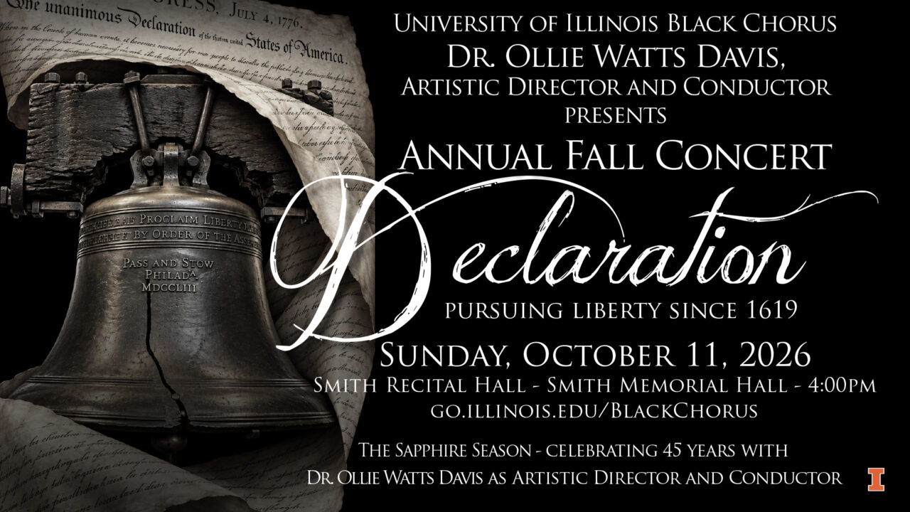 Informational image about the UI Black Chorus Concert