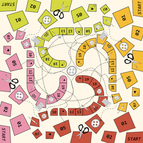 Threads game board by Valerie Morrice, BFA Exhibition 2022