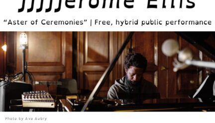 JJJJJerome Ellis flyer with Ellis seated at a piano