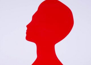 red sillouette of person