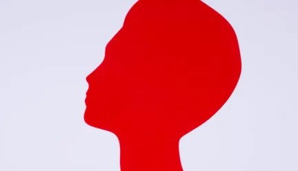 red sillouette of person