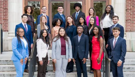 Group of students smiling at camera