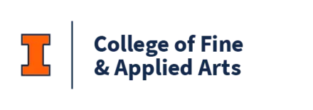 College of Fine &amp; Applied Arts wordmark in blue and orange