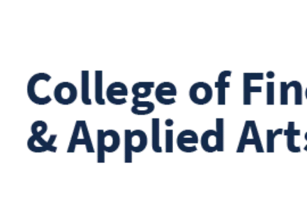 College of Fine &amp; Applied Arts wordmark in blue and orange