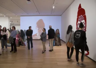 people in a museum 