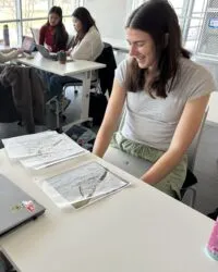 student sitting at desk