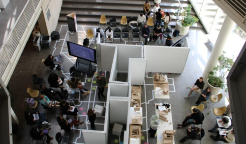 Overhead view of an architecture review