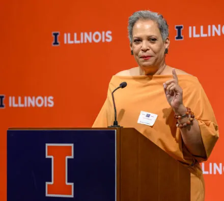 Legacy Award recipient at podium