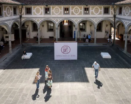 people walking in a buidling
