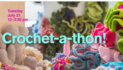 lots of colorful crochet corals