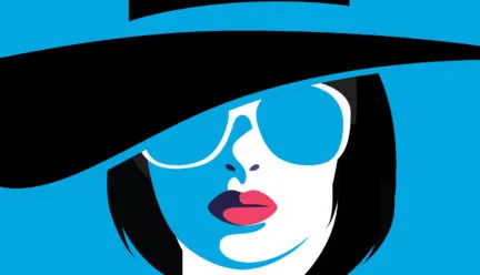 graphic of person with sunglasses and hat