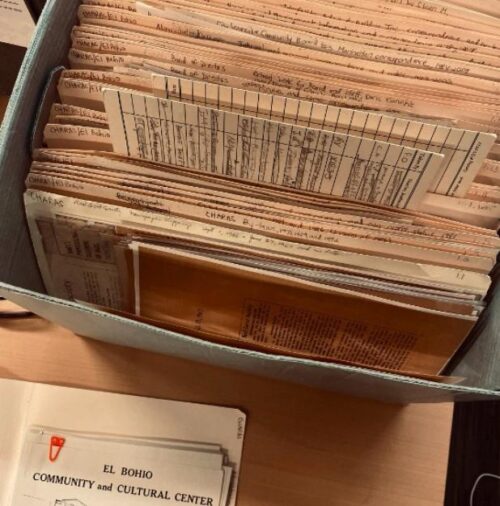Photo of paper archives.