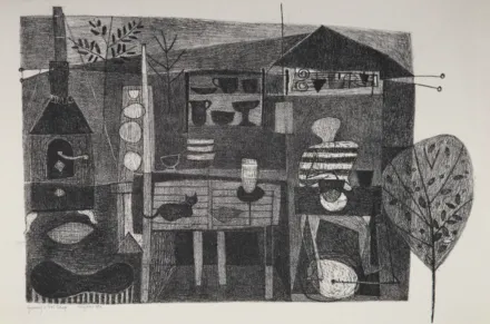 black and white artwork 