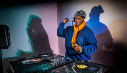 person dj-ing
