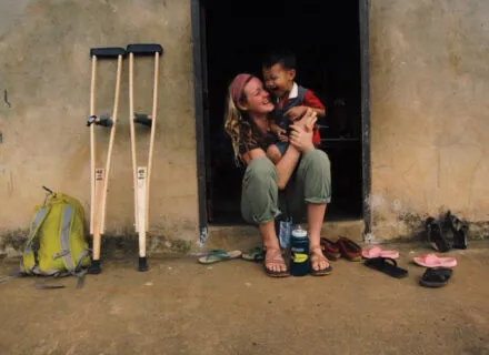 Student in foreign country with child