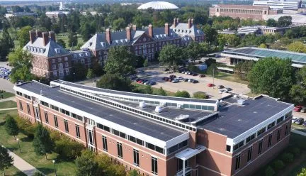 Overhead view of Temple Buell Hall