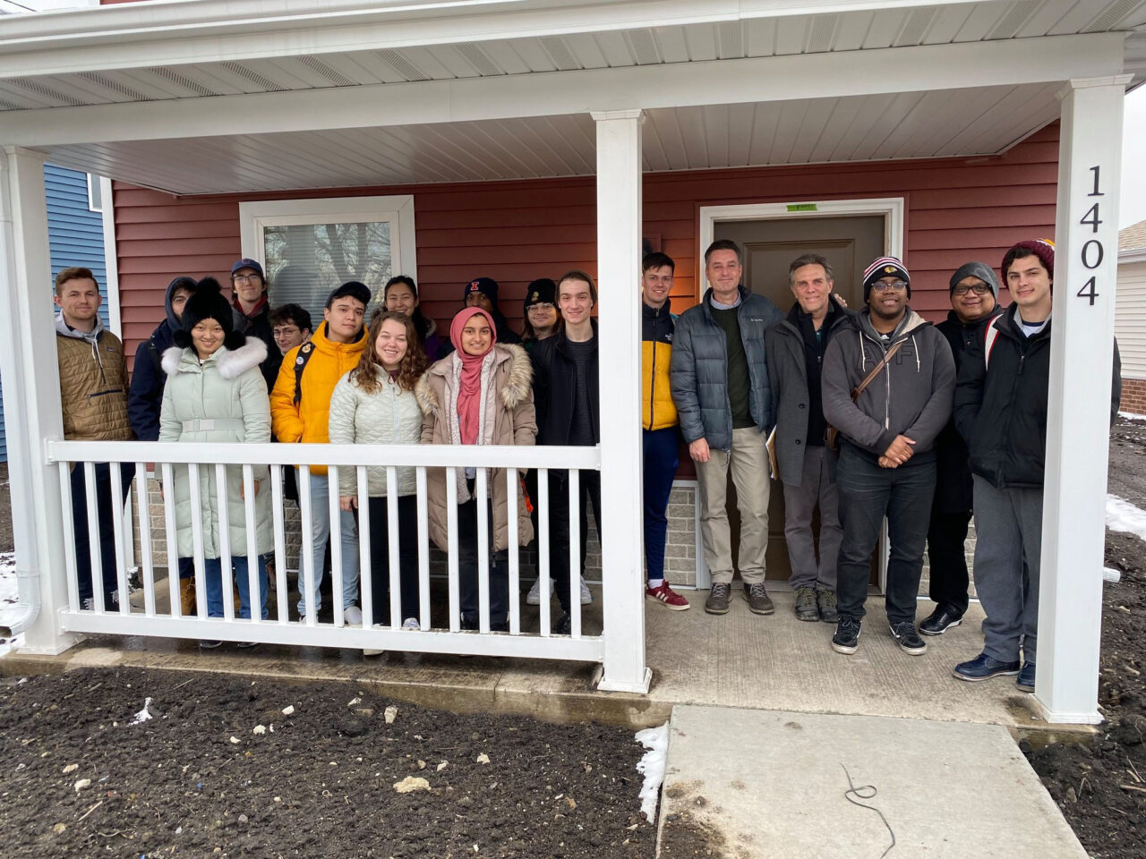 Students in urban planning class at revitalized neighborhood