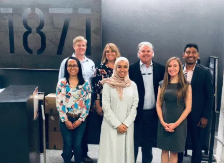 Professor Arnab Chakraborty, Professor Lindsay Braun, and PhD student Ouafa Benkraouda 