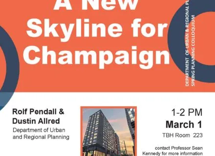 Orange and blue flyer with titles of each seminar this fall