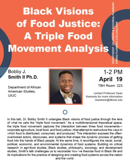 Orange, blue and white flier with photo of Dr. Bobby J. Smith II