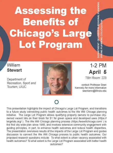 Orange, blue and white flier with photo of Dr. William Stewart