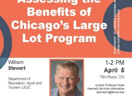 Orange, blue and white flier with photo of Dr. William Stewart