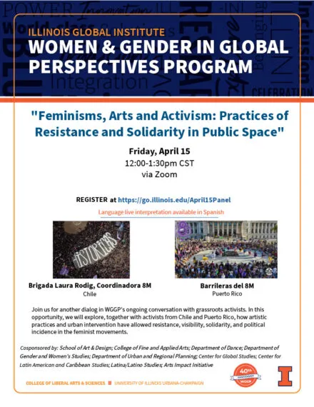 Blue, white and orange flier describing event