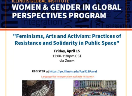 Blue, white and orange flier describing event