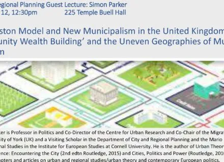 White flier with road grid in green and yellow