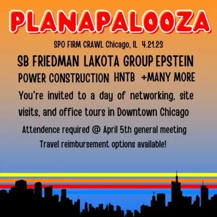 Brightly colored flier with information on event