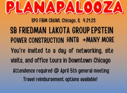 Brightly colored flier with information on event