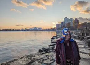 Irene Farah Rivadeneyra at a lake