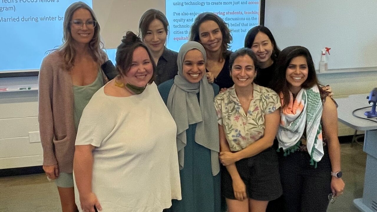 Photo of current Ph.D. students in a classroom
