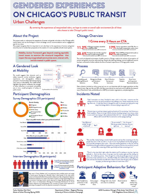 Poster with colorful text and pictures describing the capstone report