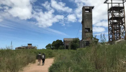 Photo of a closed mine facility in Lota, Chile