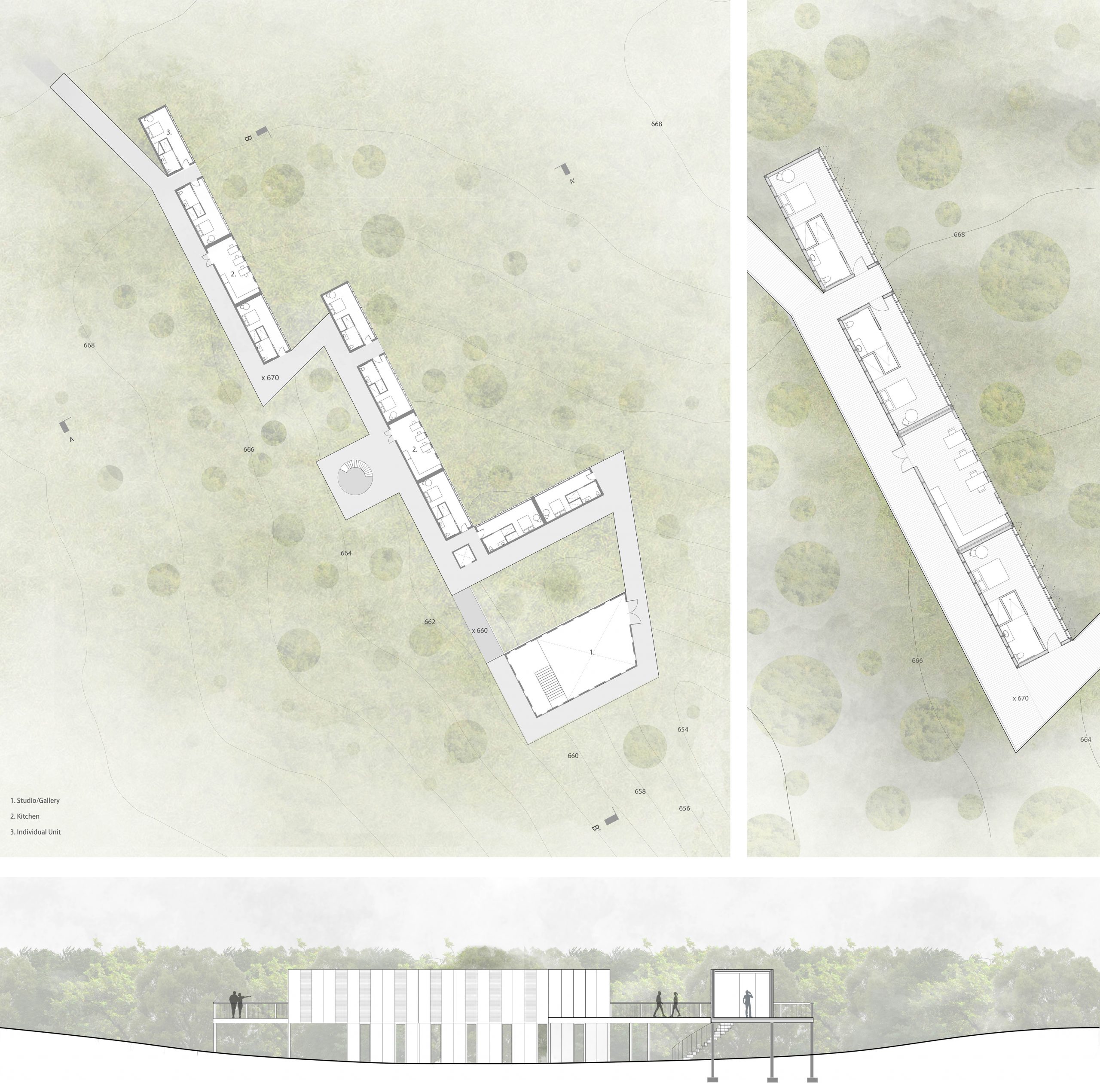 building plan and section
